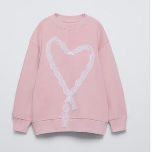ZARA…LACE HEART SWEATSHIRT